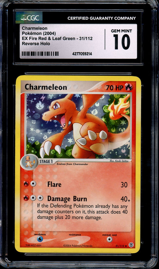 2004 Pokémon EX Fire Red Leaf Green Charmeleon-Reverse Foil #31 CGC 10 GEM MINT
