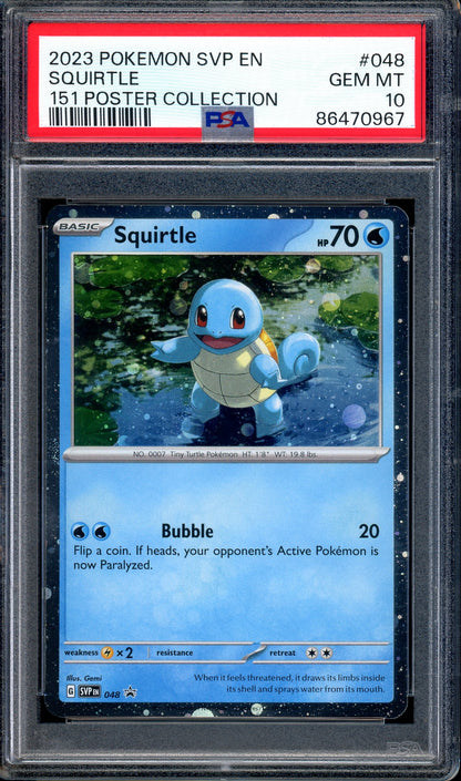 2023 Pokémon S&V Black Star Promo 151 Poster Collection Squirtle #48 PSA 10 GEM MINT