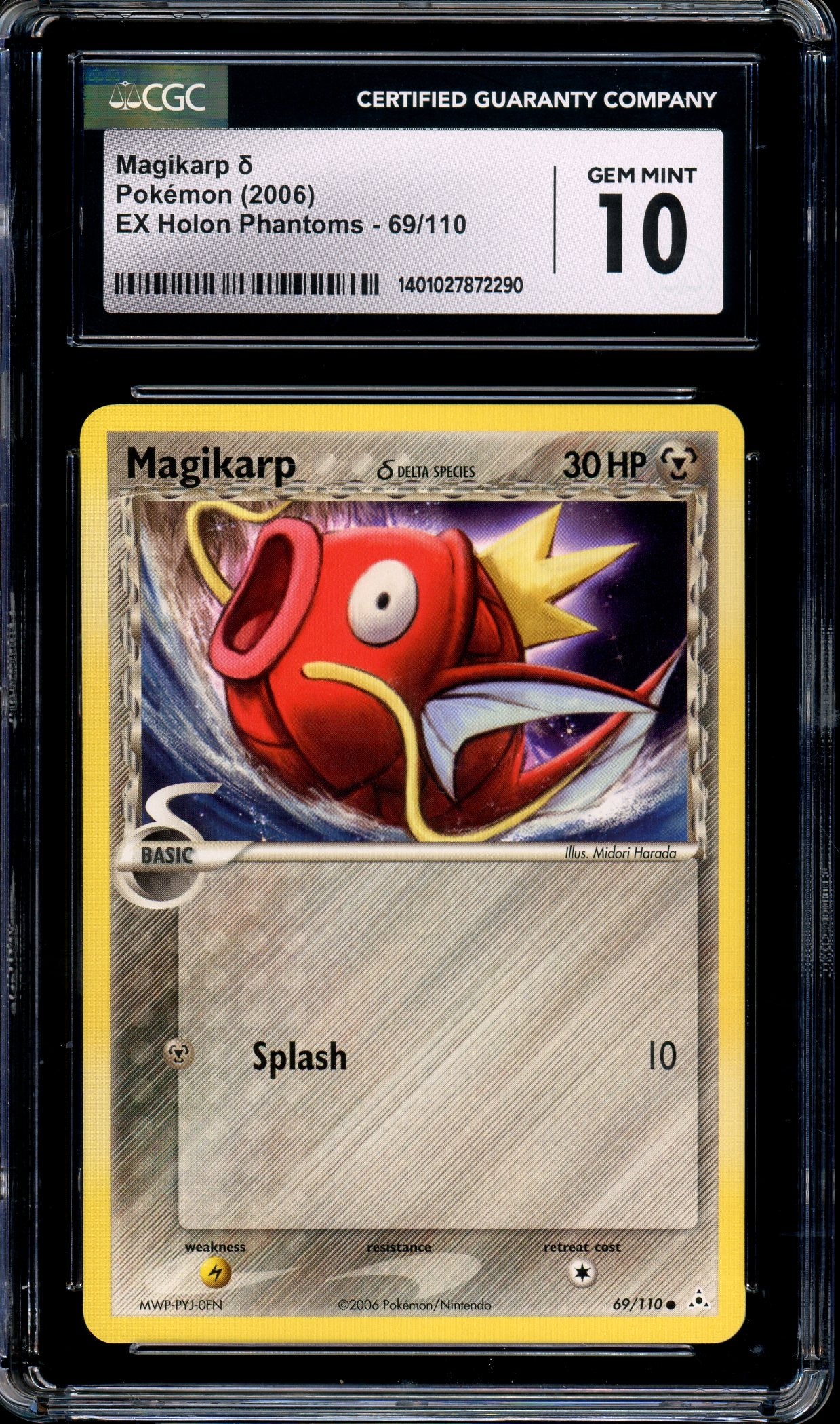 2006 Pokémon EX Holon Phantoms Magikarp #69 CGC 10 GEM MINT