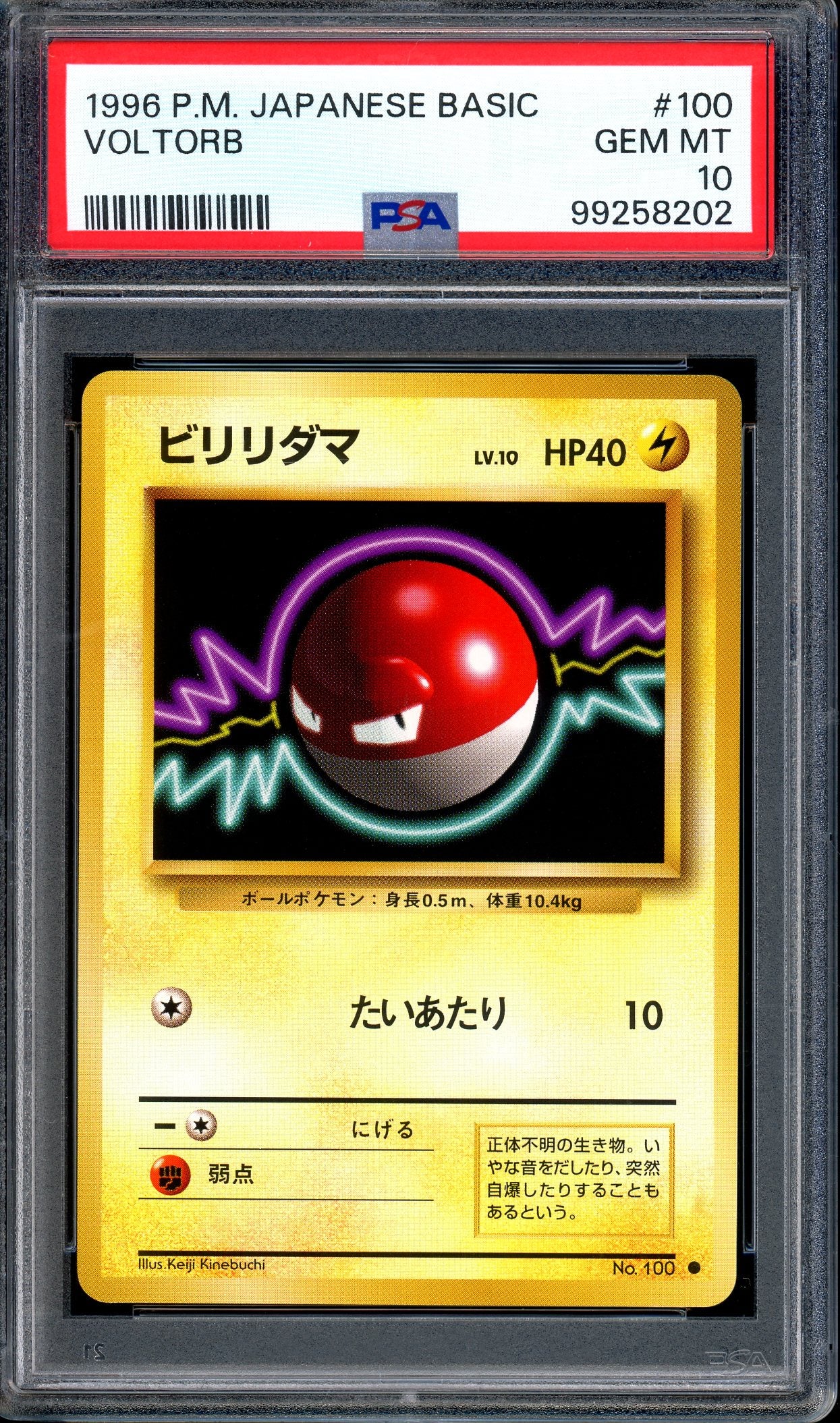 1996 Pokémon Japanese Basic Voltorb #100 PSA 10 GEM MINT