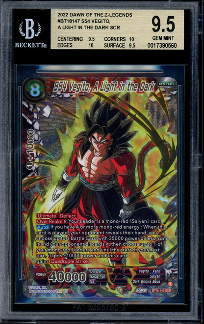 2022 Dragon Ball Super Dawn of the Z-Legends SS4 Vegito, A Light In the Dark SCR BGS 9.5 GEM MINT